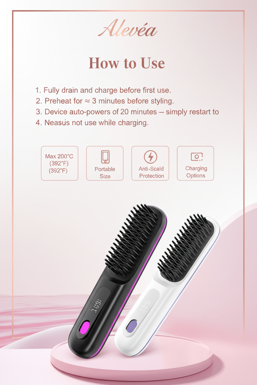 Alevéa GlowComb Pro (cordless straightening comb)